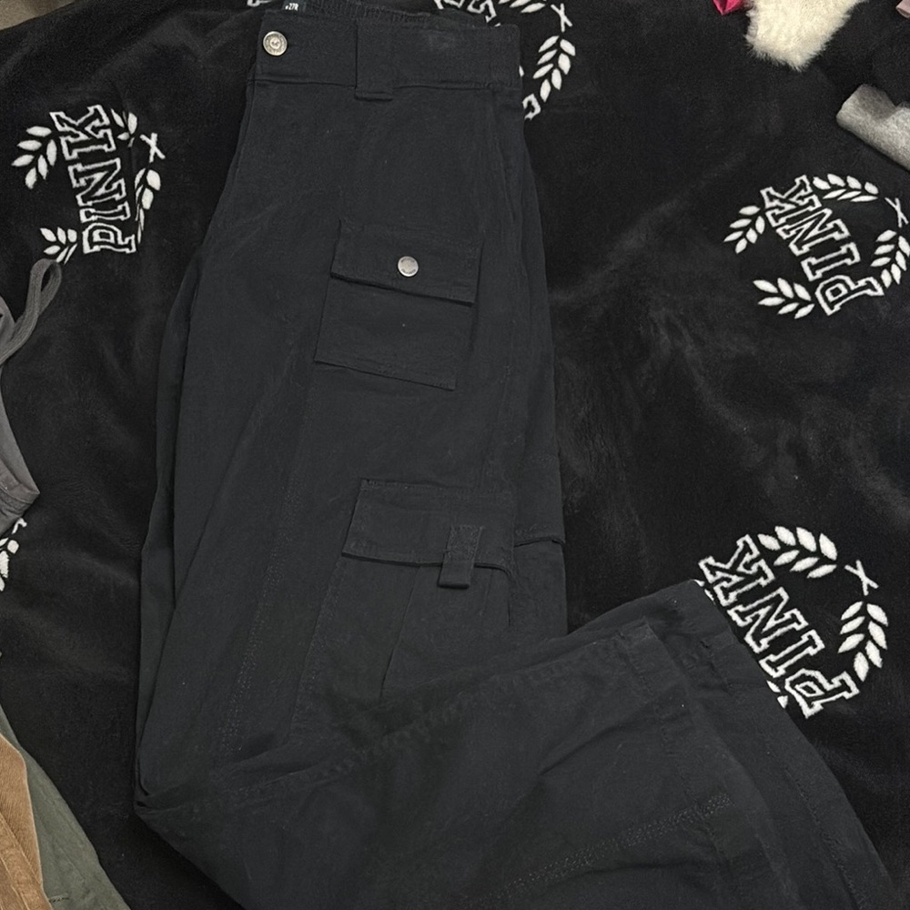 Hollister Black Wide Leg Pants Low Rise Baggy
